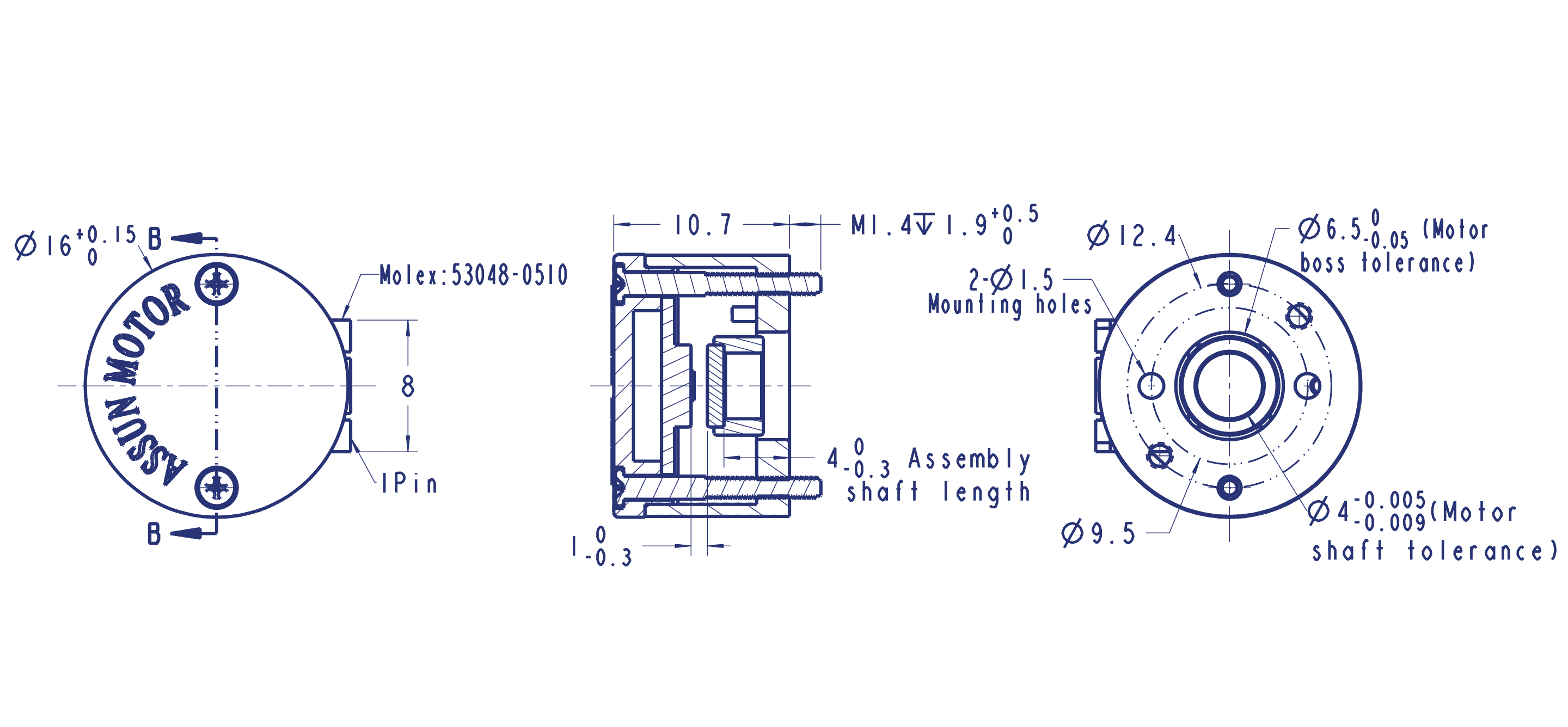 Assunmotor’s Incremental Encoder (Electromagnetic Type) – Cross Section